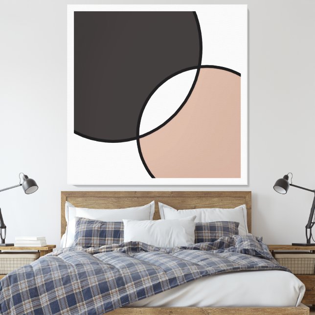 Lienzo Taupe White Circles (Insitu(Dormitorio))