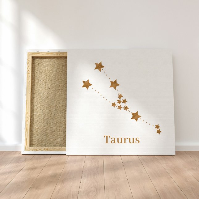 Lienzo Tauro de oro del Rótulo Zodiaco moderno | Tierra d (Subido por el creador)