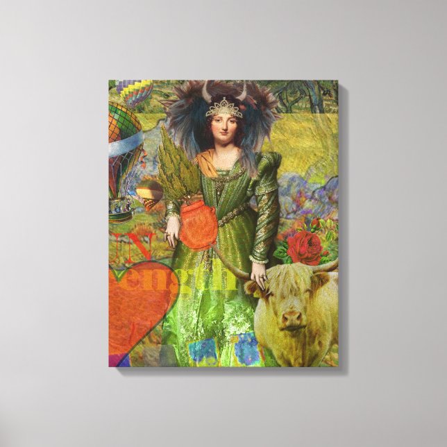 Lienzo Taurus clásico retrato de mujer gótica (Anverso)