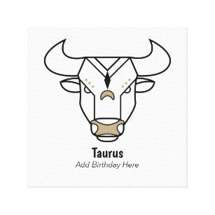 Lienzo Taurus el oro negro del toro zodiaco personalizado