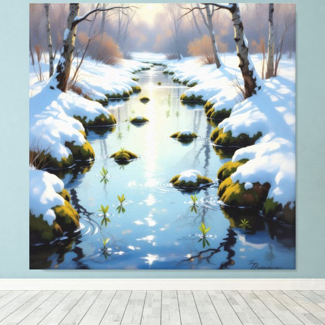 Lienzo Tauwetter am Meadow Brook  (Insitu (piso de madera))