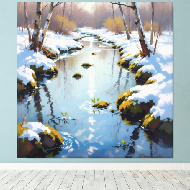 Lienzo Tauwetter am Meadow Brook  (Insitu (piso de madera))