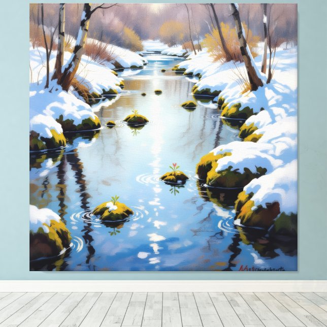 Lienzo Tauwetter am Meadow Brook  (Insitu (piso de madera))