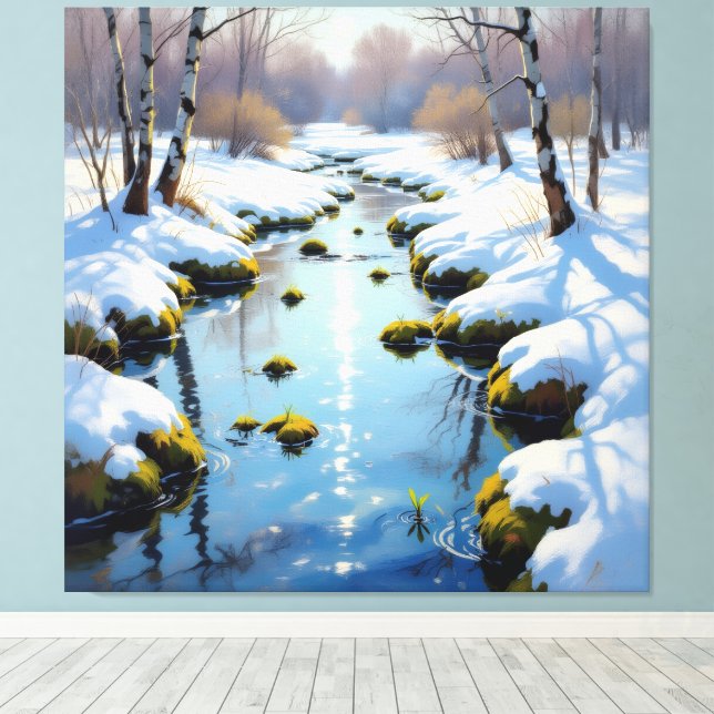 Lienzo Tauwetter am Meadow Brook  (Insitu (piso de madera))