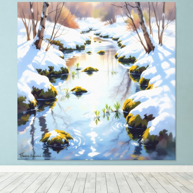 Lienzo Tauwetter am Meadow Brook  (Insitu (piso de madera))