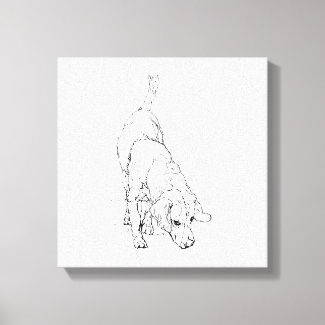 Lienzo Taza Beagle – Perro de Tinta Dibujada a Mano  (Anverso)