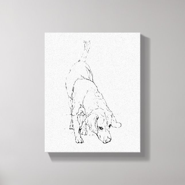 Lienzo Taza Beagle – Perro de Tinta Dibujado a Mano  (Anverso)