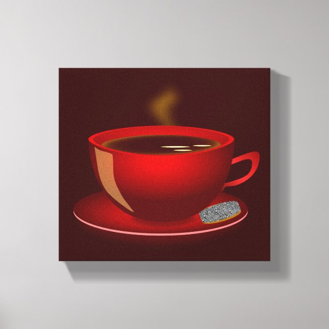 Lienzo taza_de_tea_Vector_Clipart TEA COFFEE Red Mug (Anverso)