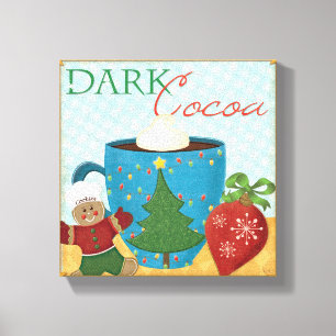 Lienzo Taza roja del navidad con cacao cremoso