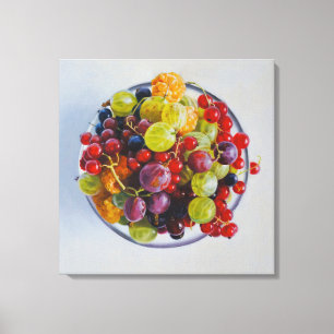Lienzo Tazón de bayas - Vida residual de fruta hiperreali