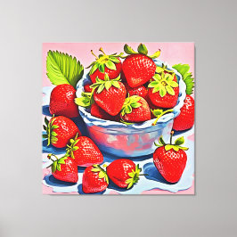 Lienzo Tazón de fresa fresca