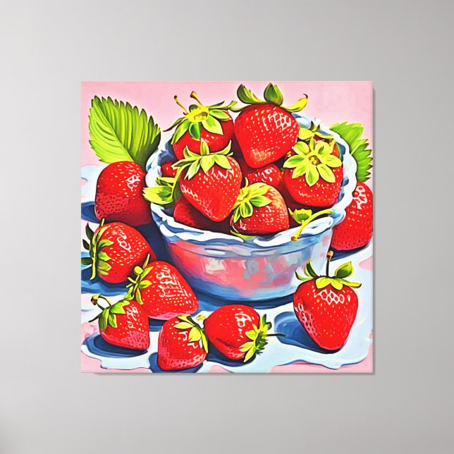 Lienzo Tazón de fresa fresca (Anverso)