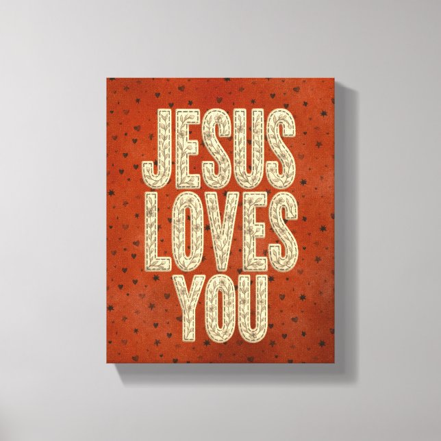 Lienzo Te Ama Jesús Fomento Cristiano Rústico (Anverso)