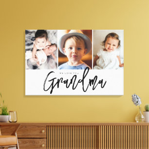 Lienzo Te amamos abuela Fotos personalizadas de nietos