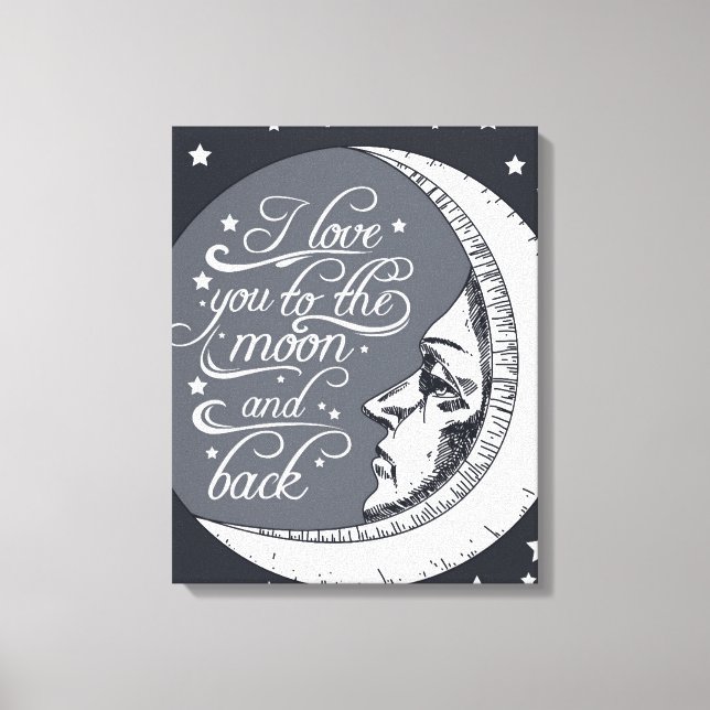 Lienzo Te Amo A La Luna Y A La Vuelta (Anverso)