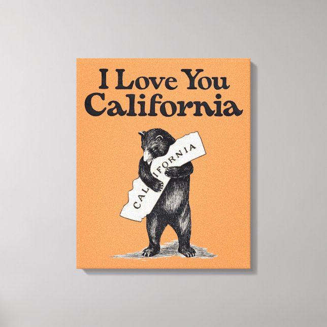 Lienzo Te Amo California Bear Hug (Anverso)