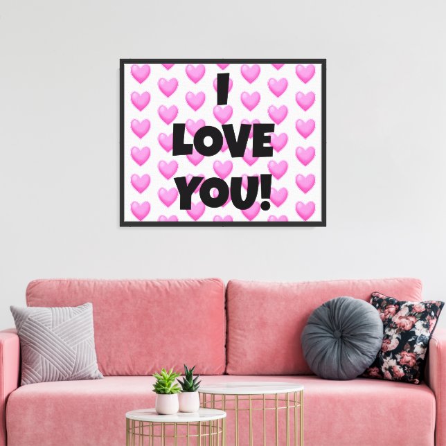 Lienzo Te Amo Corazones Rosados (Insitu (Sala de estar))