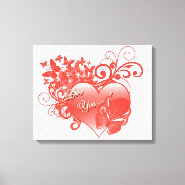 LIENZO TE AMO EN CORAZÓN ROJO (Anverso)