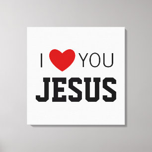 Lienzo Te amo Jesús   Corazón de fe cristiana moderna
