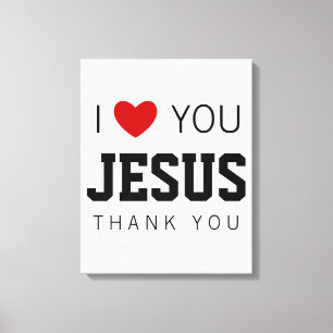 Lienzo Te amo Jesús Corazón de fe cristiana moderna
