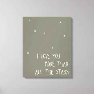 Lienzo Te amo más que todas las estrellas