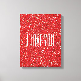 Lienzo Te amo Purpurina falso o tu propio texto