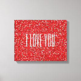 Lienzo Te amo Purpurina falso o tu propio texto