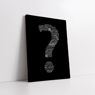 Lienzo ¿Te casarás conmigo la tipografía en blanco y negr