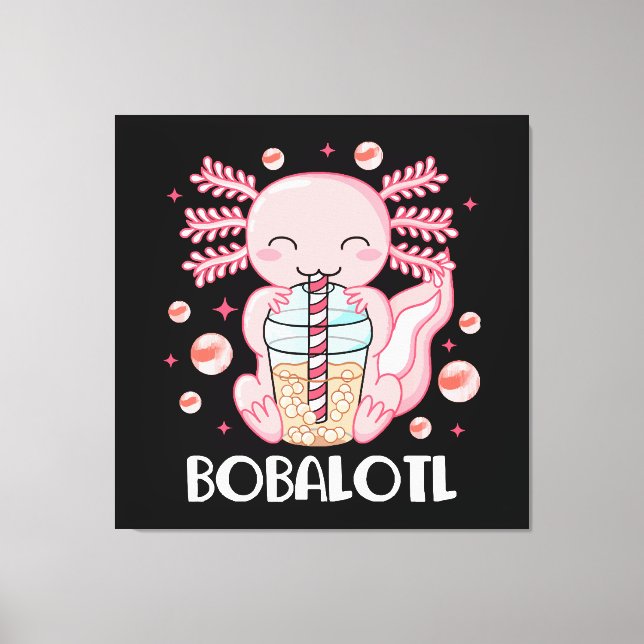 Lienzo Té de burbujas de ajolote divertido (Anverso)
