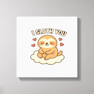 Lienzo Te Perezoso - Diseño de Amor de Perezoso Kawaii Li