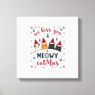 Lienzo Te Silbamos Un Gato Meowy Catmas Divertido Gato Na
