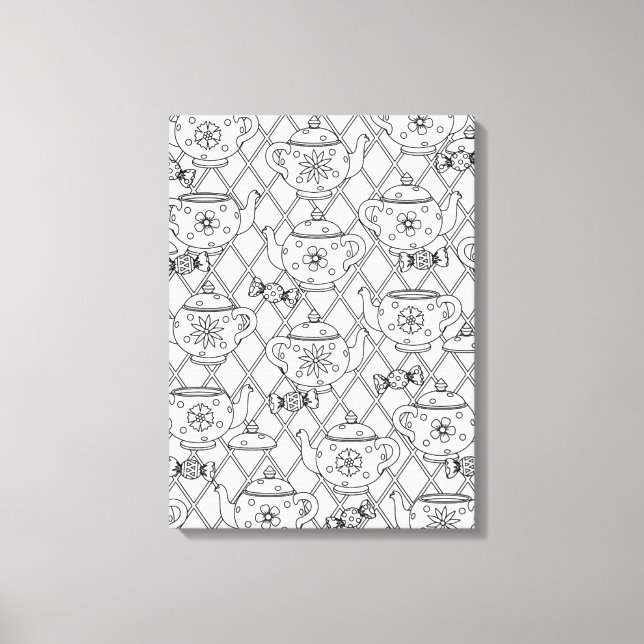Lienzo Tea Pot Doodle 6 (Anverso)