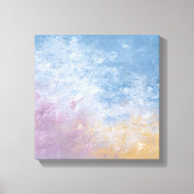 Lienzo Teal & Peach Textured Abstract Canvas Print (Anverso)