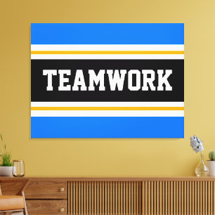 Lienzo TEAMWORK Sporty Brillante Azul Carreras Negra Raya