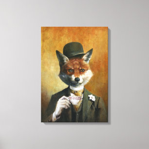 Lienzo Teatime Sr. Fox Canvas Print