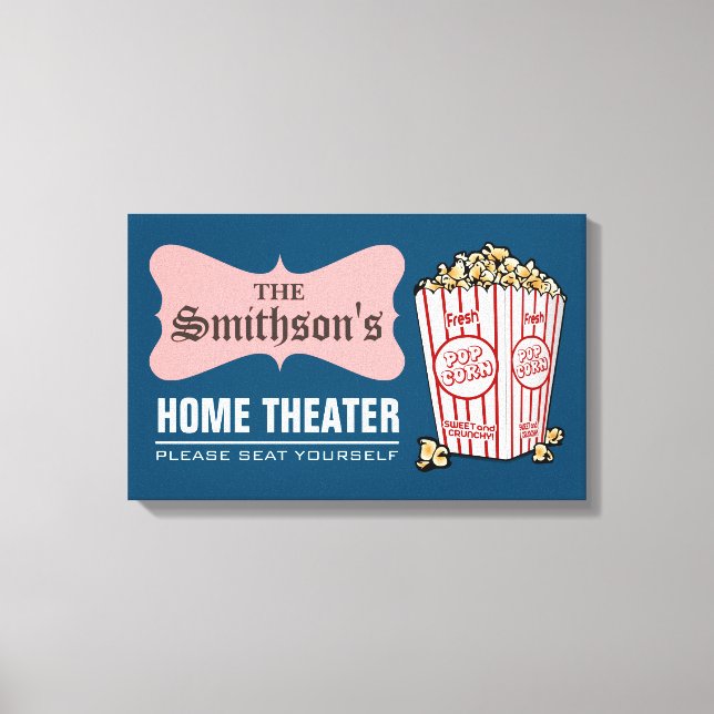 Lienzo Teatro Retro Personalizado de Nombre Familiar (Anverso)