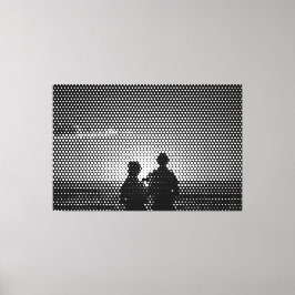 Lienzo Tech White&Black Halftone Efecto Pareja en la play