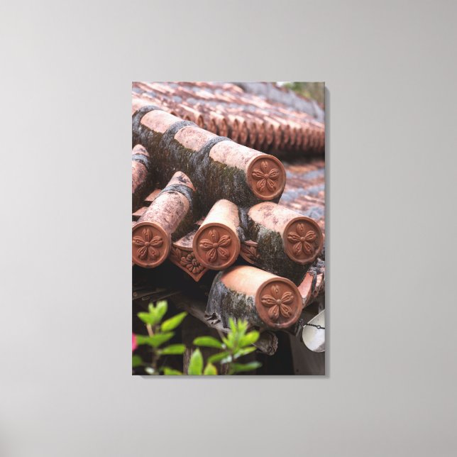 Lienzo Techo De Baldosas De La Casa De Okinawa (Anverso)