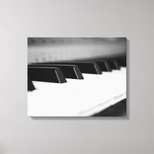 Lienzo Teclas de piano negro y blanco en un teclado 16x20
