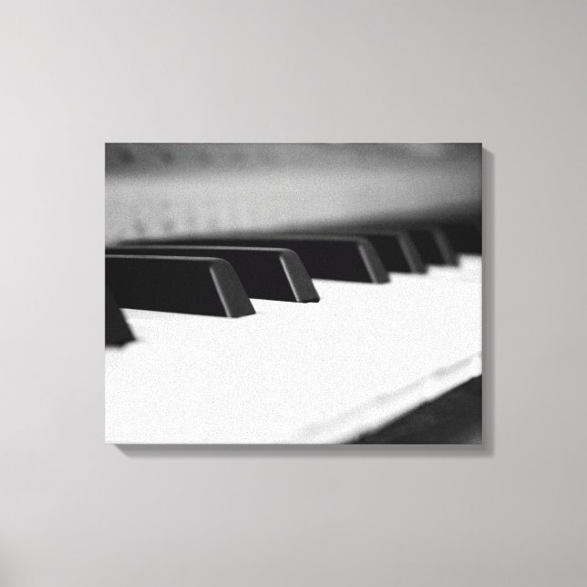 Lienzo Teclas de piano negro y blanco en un teclado 16x20 (Anverso)