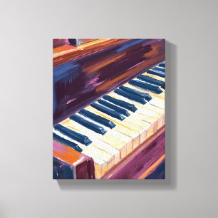 Lienzo Teclas de piano Pintura de pianista