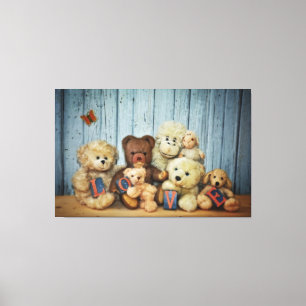 Lienzo Teddy con amigos
