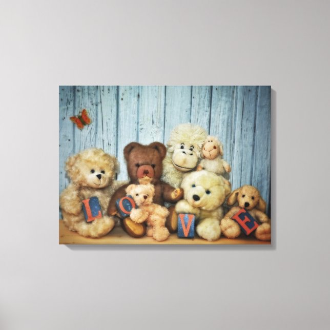 Lienzo Teddy mit Freunde (Anverso)