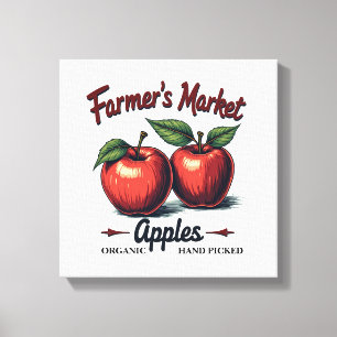 Lienzo Tee de manzanas orgánicas - Granja recolectada a m