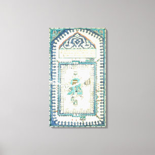 Lienzo Teja de Iznik con una representación de La Meca