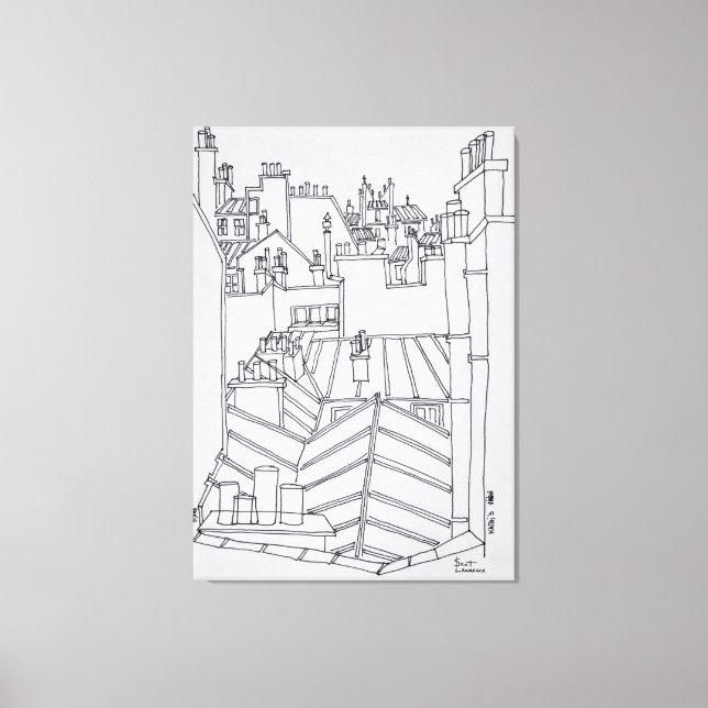 Lienzo Tejados de París, Francia (Anverso)