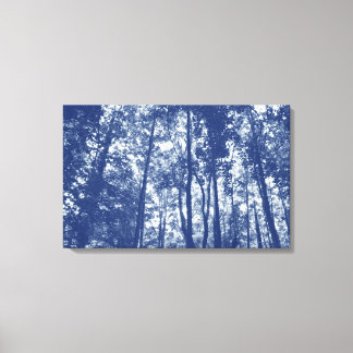 Lienzo Tejido de bosques - Efecto cianotipio