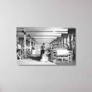 Lienzo Tejido de Power Loom, grabado por J. Tingle, 1835