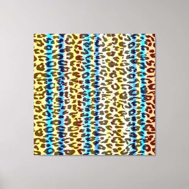 Lienzo Tejido retro rayas leopardo textura abstracta (Anverso)