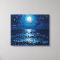 Tela De La Noche Del Océano Con Luz Luna | Mar cos